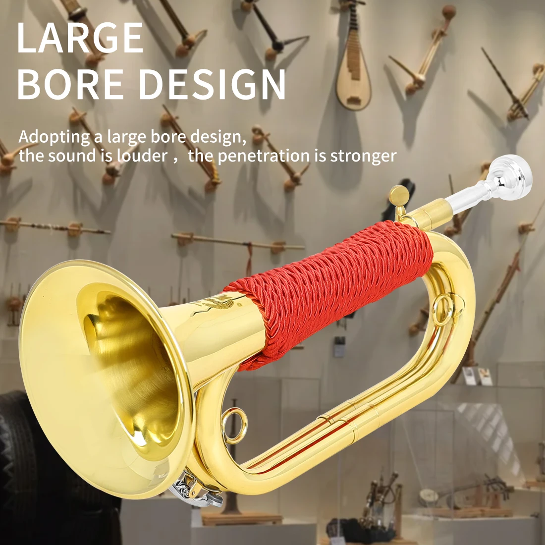 M MBAT Bugle Spanish Flugelhor - Musical Instrument Bugle ulasan dan harga